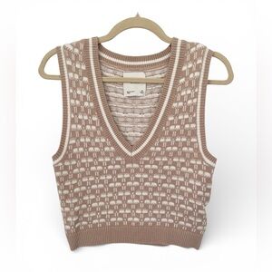 Abercrombie and Fitch Houndstooth Sweater Vest Preppy Clueless Knit Chunky Prep